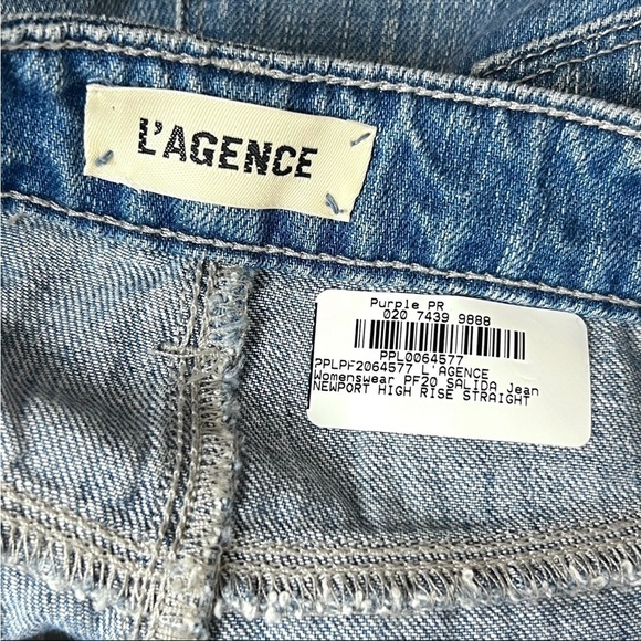 NWT L’AGENCE 90s High Rise Relax Fit Straight Leg Crop Raw Hem Wide Leg Jeans 25 - Picture 5 of 6